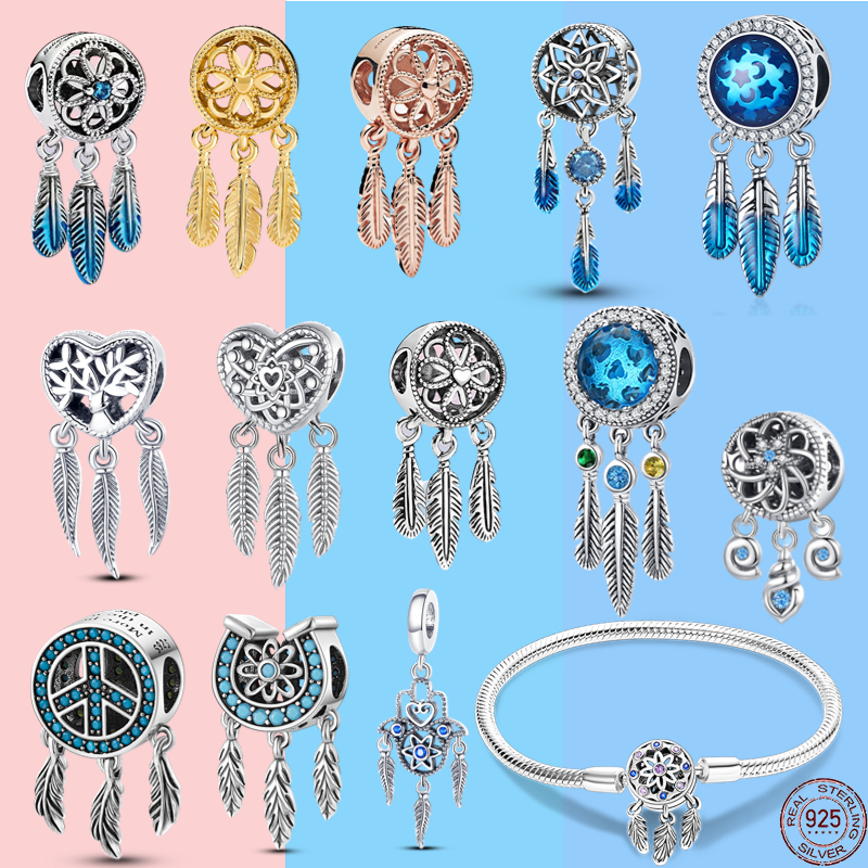 ขายดี PanCharm สร้อยข้อมือเงิน 925 ประดับลูกปัดเพทาย สีแดง และสีฟ้า สําหรับทําเครื่องประดับ DIY