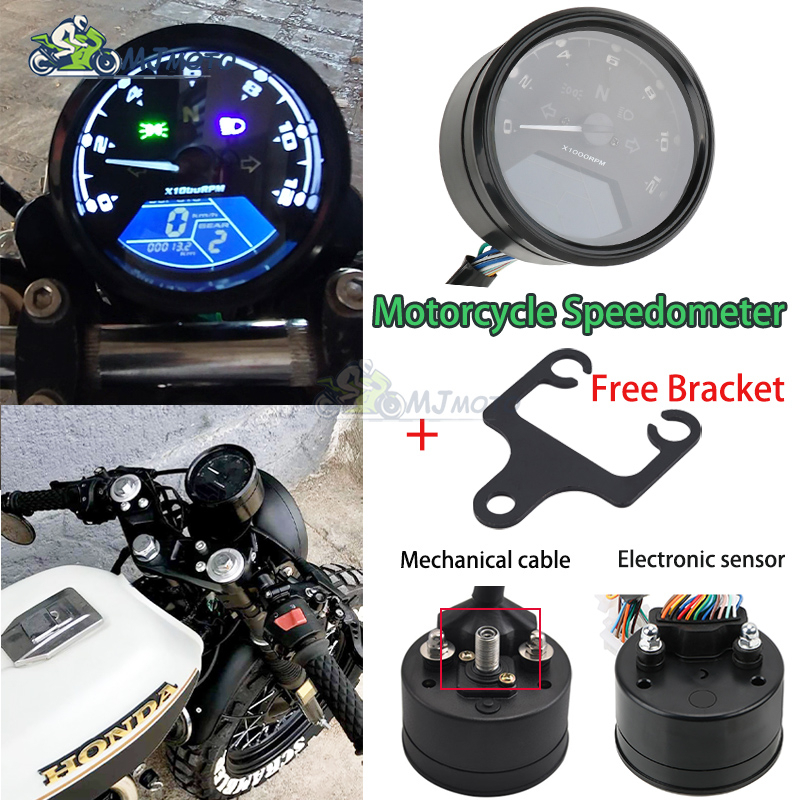 【MJMOTO】มาตรวัดความเร็วรถมอเตอร์ไซค์ 12000rpm พร้อมมาตรวัดรอบเครื่องยนต์ 1-4 กระบอก จอ LCD ดิจิทัล ส