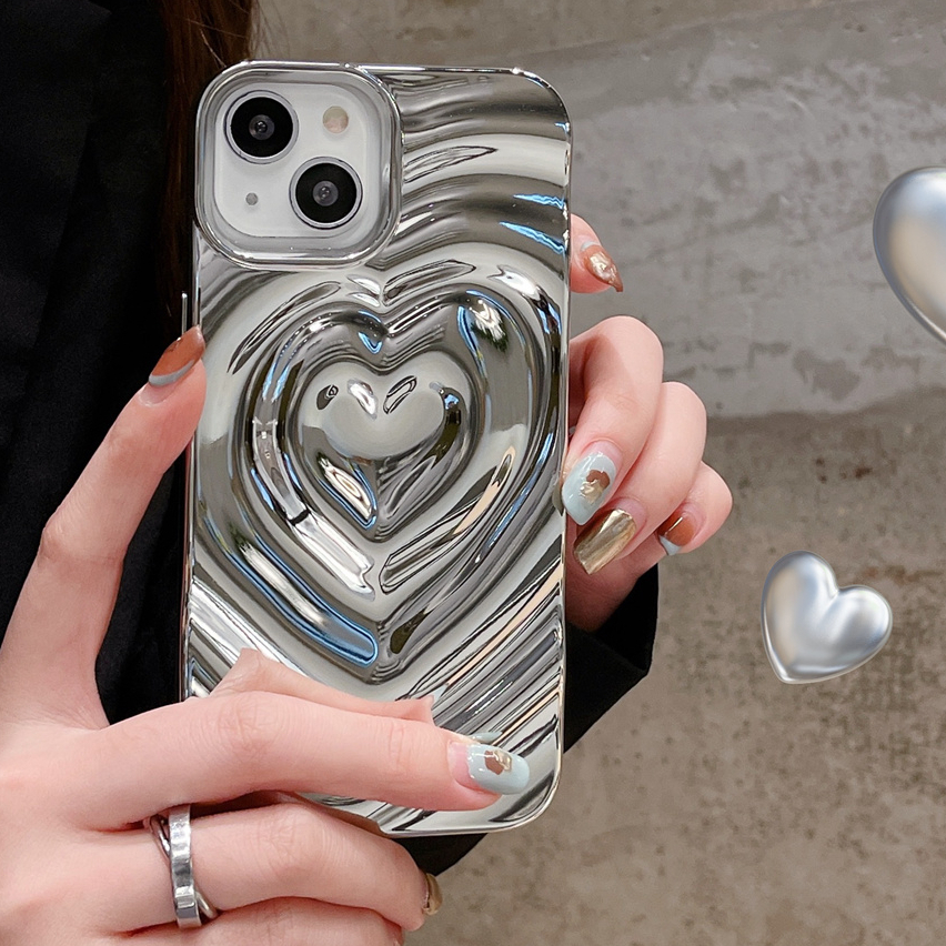 สําหรับIphone Case 17 Pro Max 16 Pro Max 15 Pro Max 14 Pro Max 13 Pro Max Ruffled HeartสีทึบTPU Soft Case