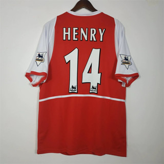 เสื้อกีฬาแขนสั้น ลายทีมชาติฟุตบอล Arsenal HENRY 02-04 ชุดเหย้า คุณภาพสูง สไตล์เรโทร