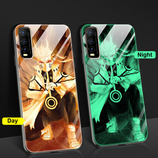 Naruto Sasuke Luminous Hard Case Vivo Y20 Y20s Y12s Y12A Y20s G Y12 Y15 2020 Y17 Y19 Y30 Y50 Y72 5G V23 5G S1 Y1s Night Glow Anime Cartoon Phone Casing