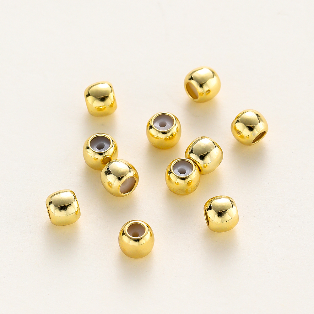 ลูกปัดคั่น ซิลิโคนในตัว สามารถปรับได้ 18K 10ชิ้น 3-5มม กันสี-ไม่แพ้ สร้อยคอสร้อยข้อมือทำอุปกรณ์เสริม