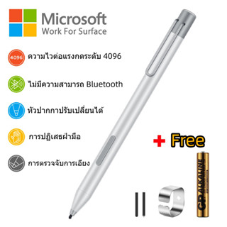 ปากกาสไตลัสพื้นผิว 4096 ระดับความดันดินสไตลัสดินสอสําหรับ Microsoft Surface Pro 3 4 5 6 7 8 X Surface Laptop 1/2/3 Book 1/2/3 Go Go2 Palm Rejection สําหรับ HP Envy X360 ASUS