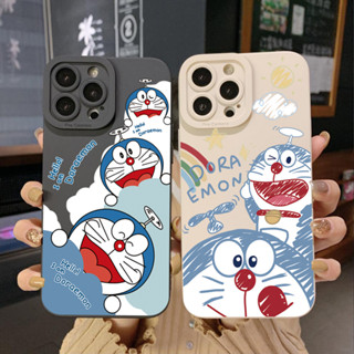 เคสโทรศัพท์มือถือ ขอบสี่เหลี่ยม แบบเต็ม ลายโดราเอมอน สําหรับ Samsung Galaxy S22 Plus Note 20 Ultra S21 FE S20