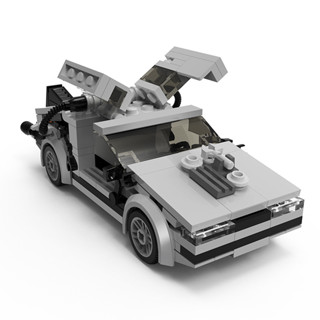 ของเล่นบล็อกตัวต่อรถยนต์ Delorean Time Machine Back To The Future MOC-23436