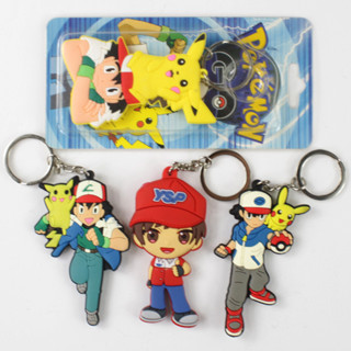 8 ซม. ญี่ปุ่น อะนิเมะ Pokemon Ash Ketchum Pikachu YSP สองด้าน พวงกุญแจ อุปกรณ์เสริม พวงกุญแจ โมเดล กระเป๋าเป้สะพายหลัง จี้ พวงกุญแจ ของเล่นเด็ก ของขวัญ