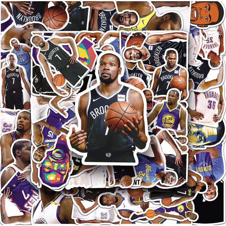 50 ชิ้นตลก NBA Kevin Durant สติกเกอร์กันน้ํา DIY สําหรับโทรศัพท์แล็ปท็อปรถสติกเกอร์ Creative Home De
