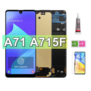 Amoled พร้อมกรอบ สําหรับ Samsung Galaxy A71 A715 จอแสดงผล LCD พร้อมหน้าจอสัมผัส