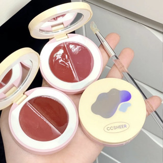 Cc Sheer ลิปกลอส เนื้อแมตต์กํามะหยี่ สองเฉดสี + แปรงทาริมฝีปาก ให้ความชุ่มชื้น