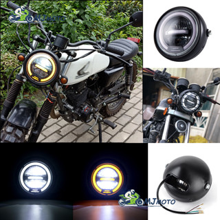 【MJMOTO】ไฟหน้ารถจักรยานยนต์ Led 6.5 นิ้ว สไตล์วินเทจ