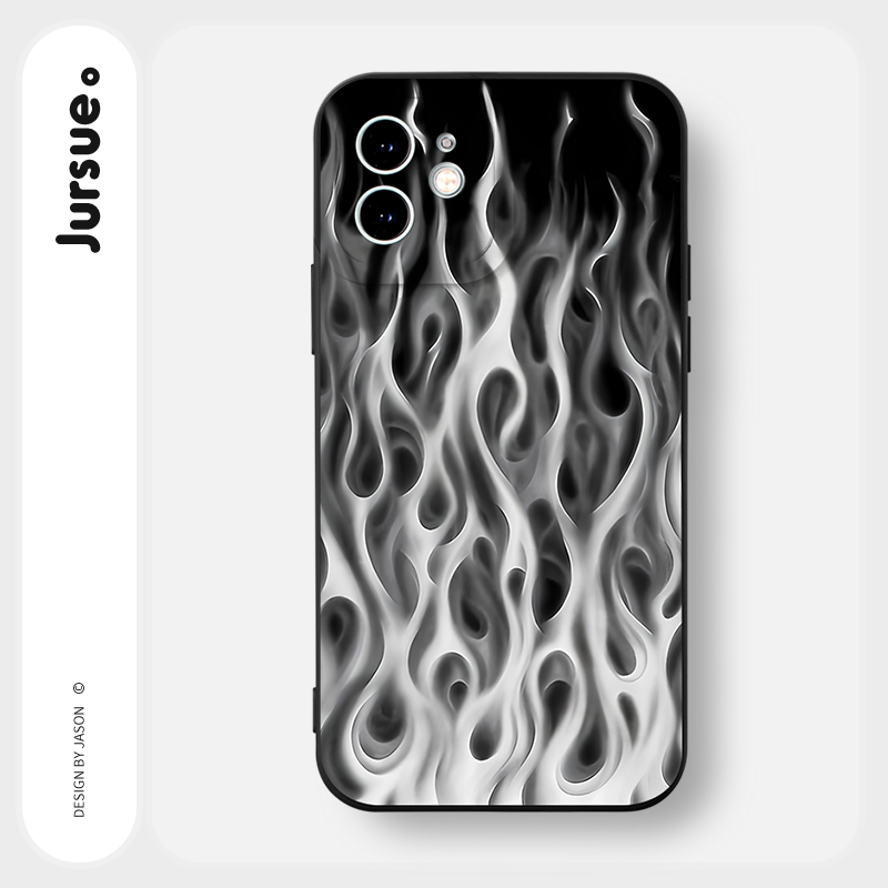 JURSUE เคสไอโฟน เคสซิลิโคนนุ่มกันกระแทกน่ารักตลก เคสโทรศัพท์ สีดำ Compatible for iPhone 16 15 14 13 12 11 Pro Max SE 2020 X XR XS 8 7 Plus พลัส Y3378