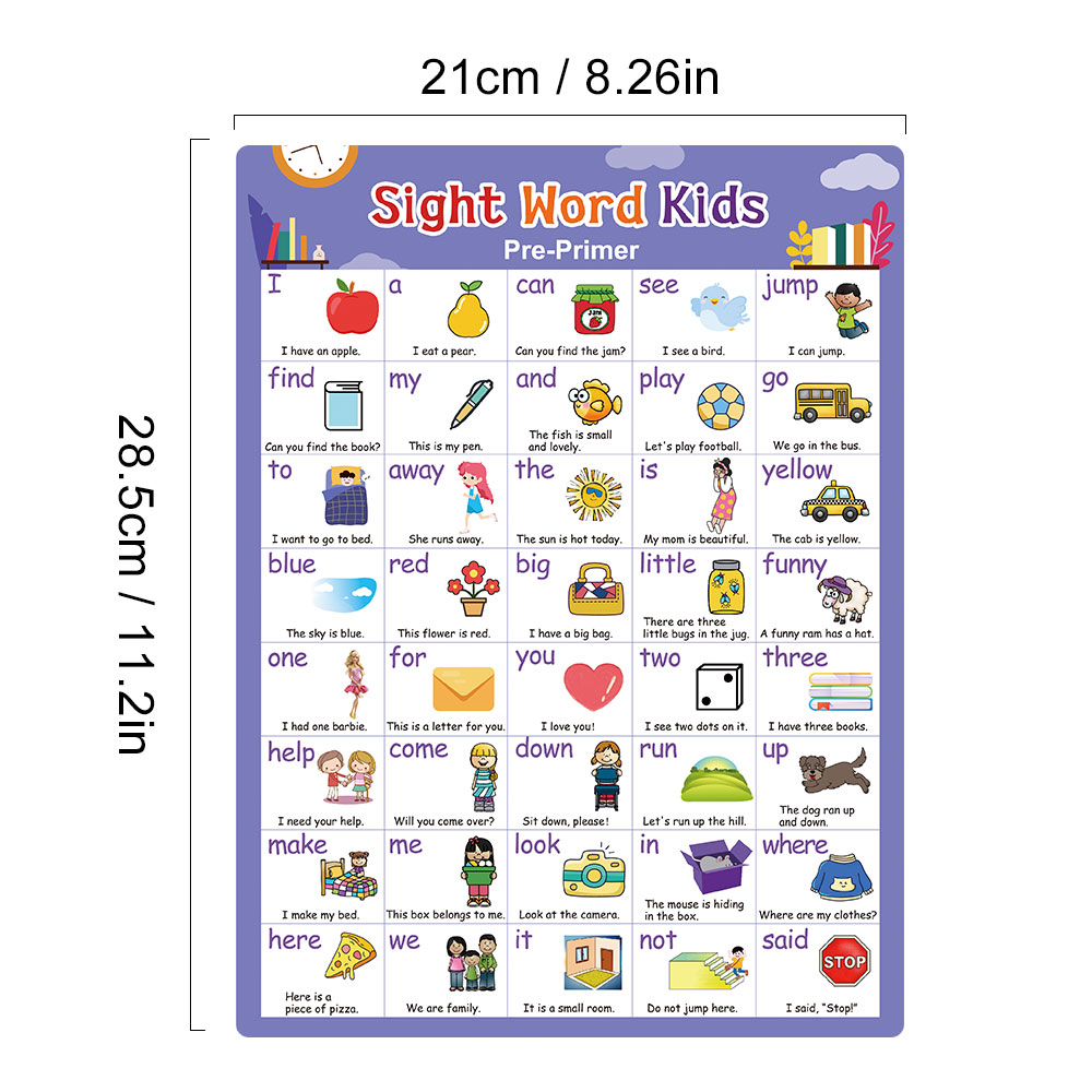 5pcs เด็กการเรียนรู้ Phonics Sight คําภาษาอังกฤษโปสเตอร์ Montessori อนุบาลการศึกษาความรู้ความเข้าใจคําศัพท์การ์ดผู้ปกครอง-เด็ก Interactive ของเล่น Homeschool ห้องเรียนตกแต่ง ราคา ถูกที่สุด ดีลบีเคเค แกลเลอรีภาพที่ 2
