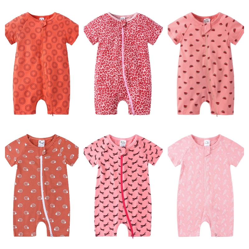 ชุดบอดี้สูทรอมเปอร์แขนสั้น แฟชั่นฤดูร้อน สําหรับเด็กทารกแรกเกิด