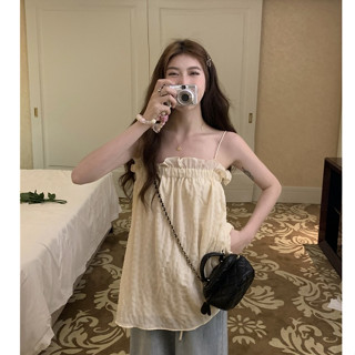 Suxi เสื้อเบลาส์แขนกุด ทรงหลวม สีพื้น เข้ารูป แฟชั่นฤดูร้อน สําหรับผู้หญิง