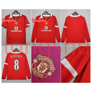 เสื้อกีฬาแขนสั้น ลายทีมชาติฟุตบอล Manchester United 04 06 ชุดเหย้า สไตล์เรโทร ไซซ์ S-XXL