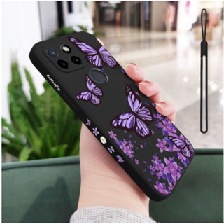 เคสโทรศัพท์มือถือ ซิลิโคน ลายผีเสื้อ สีม่วง สําหรับ vivo y1s y91 y91c y95 y93