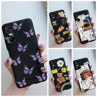 Tecno POP 6 Pro BE8 เคสซิลิโคน TPU นิ่ม เคสโทรศัพท์ สีดําด้าน Tecno POP6 Pro เคส