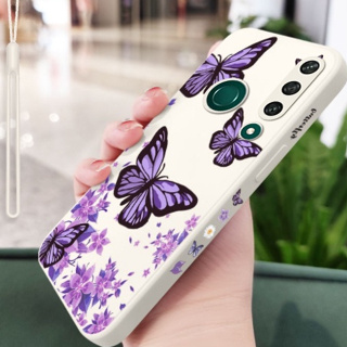 เคสโทรศัพท์มือถือซิลิโคน ป้องกันรอบด้าน ลายผีเสื้อ สีม่วง สําหรับ huawei Y9 2019