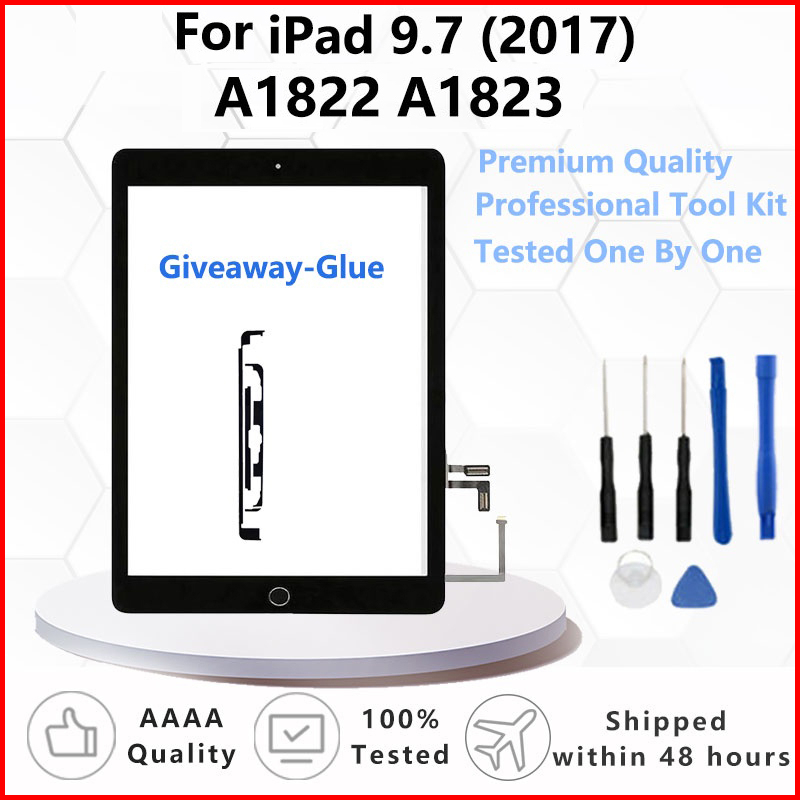 A1822 หน้าจอสัมผัสดิจิทัล พร้อมปุ่มโฮม สําหรับ iPad 5 2017 A1823 iPad รุ่น 5th