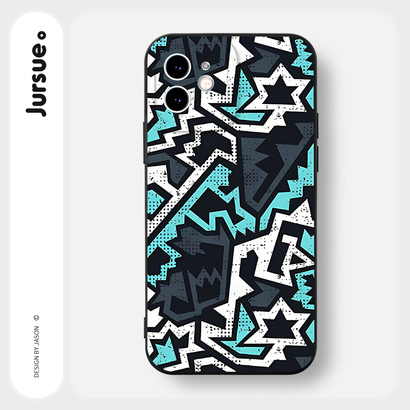 JURSUE เคสไอโฟน เคสซิลิโคนนุ่มกันกระแทกน่ารักตลก เคสโทรศัพท์ สีดำ Compatible for iPhone 16 15 14 13 12 11 Pro Max SE 2020 X XR XS 8 7 Plus พลัส Y3337