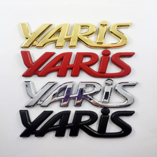 สติกเกอร์โลหะโครเมี่ยม ลายโลโก้ YARIS สีดํา สีทอง แบบเปลี่ยน สําหรับ TOYOTA YARIS 1 ชิ้น