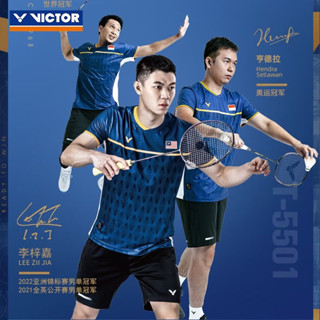 ชุดเสื้อยืดแขนสั้น ลาย Victory Badminton สําหรับคู่รัก 2023