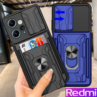 Redmi Note 12 Pro Plus Note 12S Note 12 Turbo Note 11 Pro Note 11S Note 10 Pro Note 10S Redmi 12C 10C มัลติฟังก์ชั่กันกระแทกปลอกป้องกันฮาร์ดพร้อมขาตั้ง