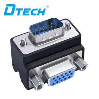 Dtech อะแดปเตอร์แปลงขยาย VGA มุมขวา 15 Pin ตัวผู้ เป็นตัวเมีย 90 องศา