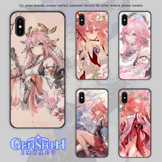 พร้อมส่ง เคสโทรศัพท์มือถือกระจกนิรภัย สําหรับ Genshin Impact YaeMiko