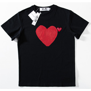 ใหม่ play comme des garcons CDG เสื้อยืดลําลอง แขนสั้น คอกลม เรืองแสง สไตล์ สําหรับผู้ชาย ผู้หญิง