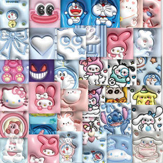 สติกเกอร์ ลายการ์ตูน Sanrio Avatar 3D กันน้ํา สําหรับตกแต่งสมุดโน้ต โทรศัพท์มือถือ 60 แผ่น