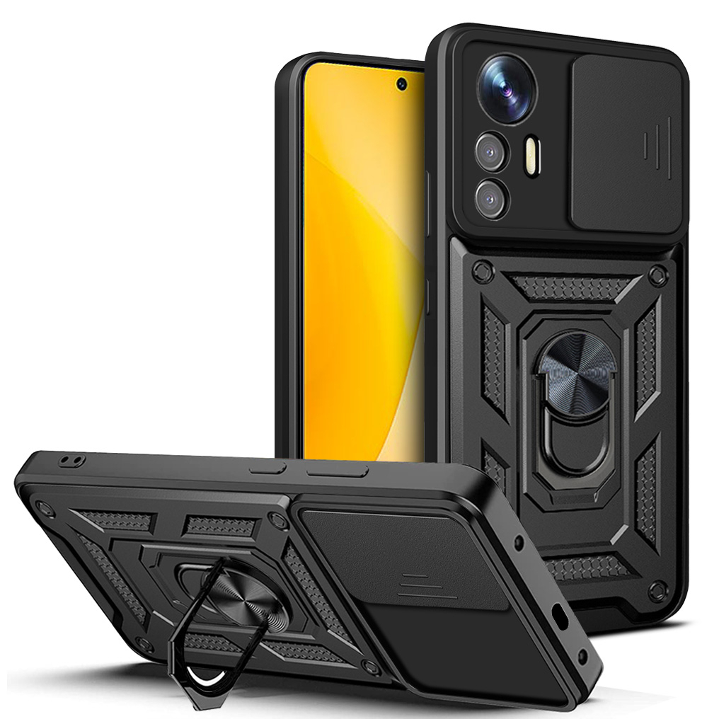 เคสเลนส์กล้องสไลด์ Xiaomi Mi 15T 14T 12T Pro 12X 12 11 Lite 5G 4G Casing Military Grade Bumpers Armor Ring Cover