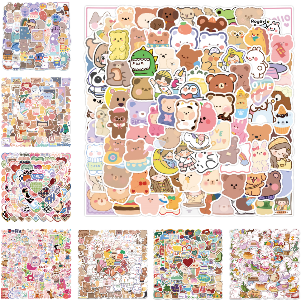 90~100 ชิ้น ตลก Kawaii การ์ตูน DIY สร้างสรรค์ มอเตอร์ สติกเกอร์รถ สติกเกอร์ Helmater สติกเกอร์ บ้าน รูปลอก กันน้ํา สติกเกอร์