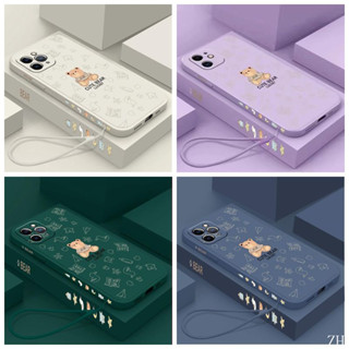 เคส Realme C30 C30S C31 4G C33 4G C35 4G ตรงขอบ 90 °ซิลิโคนหมีน้อยเคสโทรศัพท์