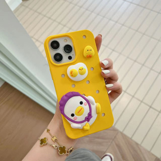 เคสป้องกันโทรศัพท์มือถือ ลายไก่สีเหลืองน่ารัก ระบายอากาศ สําหรับ Apple iPhone 13 12 11 14 promax 13 pro