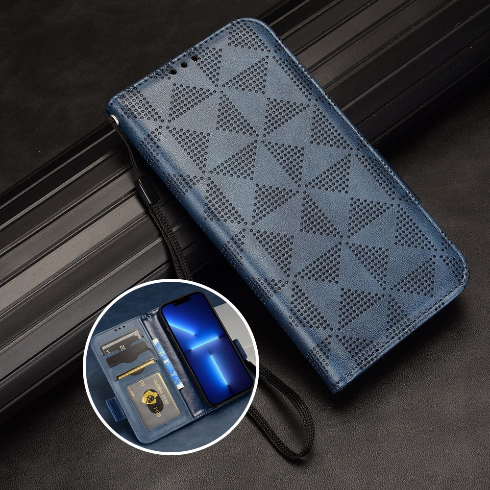เคส Case for iPhone 15 11 Pro Max 12 13 Mini ไอโฟน 14 7 8 Plus SE 2020 2022 SE2 SE3 เคสฝาพับ เคสเปิดปิด โทรศัพท์หนัง PU TPU ฝาพับ ทรงสามเหลี่ยม พร้อมช่องใส่บัตร และสายคล้อง สําหรับ Flip Cover Triangle PU Leather Wallet Hand Strap ซองมือถือ