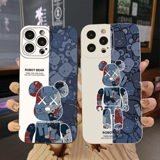 เคสป้องกันโทรศัพท์มือถือ ขอบสี่เหลี่ยม ลาย Kaws แฟชั่น สําหรับ iPhone 14 Plus 13 Pro Max 12 iPhone 11 XR 8 7 SE 2022