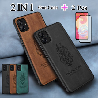 2 IN 1 เคสโทรศัพท์มือถือแบบนิ่ม TPU กันกระแทก พร้อมกระจกนิรภัยกันรอยหน้าจอ ทรงโค้ง เซรามิค สําหรับ Samsung Galaxy A04E