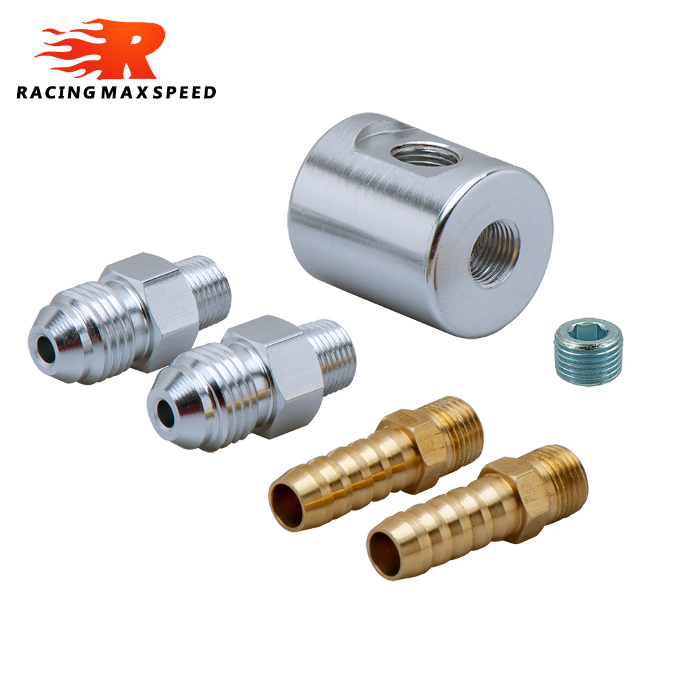 9 มม. ถึง 1/8 NPT FITTING , AN6 ถึง 1/8 NPT Fitting , 1/8 NPT Tee การใช้เครื่องวัดความดัน adaptor kit สําหรับระบบฉีดเชื้อเพลิง