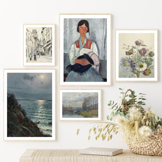 Amedeo Modigliani ผู้หญิง แจกันภูเขา ผนัง ป๊อปอาร์ต ผ้าใบ ภาพวาด นอร์ดิก โปสเตอร์ และภาพพิมพ์ติดผนัง สําหรับตกแต่งผนัง ห้องนั่งเล่น