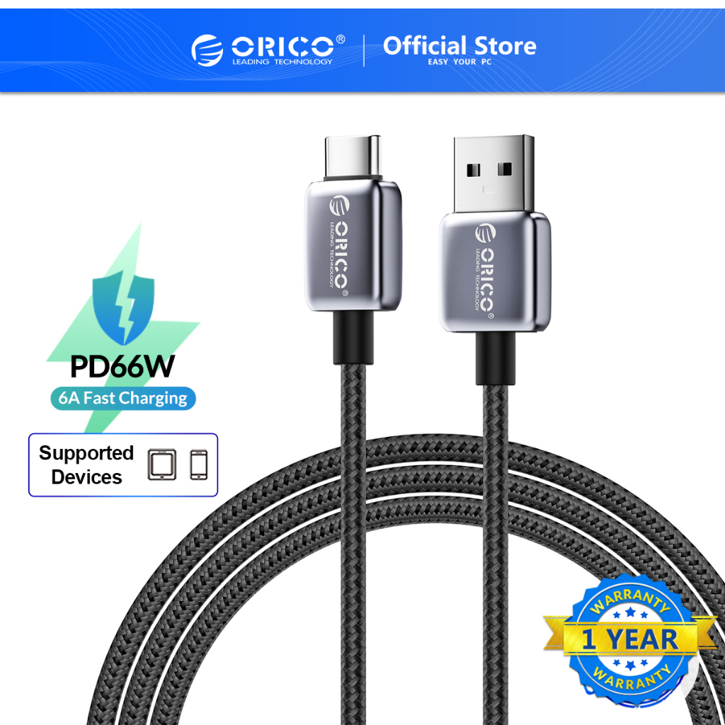 Orico PD60W USB C ประเภท C สําหรับ Samsung Galaxy PD Fast Charger Cable ใช้งานร่วมกับ Macbook