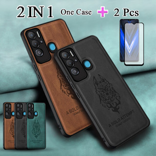 2 IN 1 สําหรับ Tecno Pova Neo เคสโทรศัพท์ TPU นิ่ม กันกระแทก เคส พร้อมกระจกนิรภัยโค้ง เซรามิก ป้องกันหน้าจอ