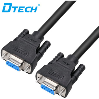 Dtech DB9 RS232 สายเคเบิลซีเรียล ตัวเมีย เป็นตัวเมีย ปรับได้ 7 สาย สําหรับสื่อสารข้อมูล