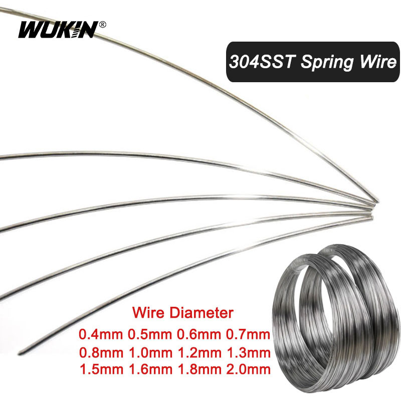 ลวดสปริงสเตนเลส 304 เส้นผ่าศูนย์กลาง 0.4 0.5 0.6 0.7 0.8 1.0 1.2 1.3 1.5 1.6 1.8 2.0 มม. สําหรับทําเครื่องประดับ DIY