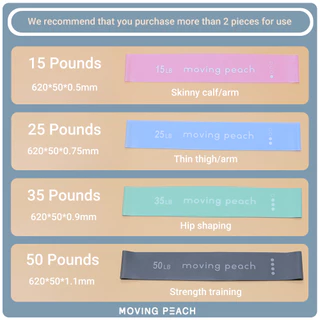 Moving PEACH ยางยืดต้านทาน สําหรับออกกําลังกาย โยคะ พิลาทิส สะโพก 1 ชิ้น