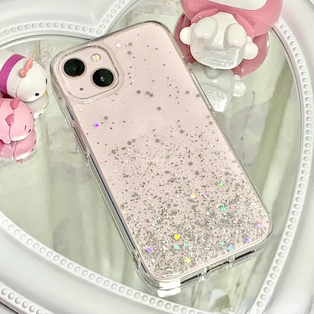 เคสโทรศัพท์ พิมพ์ลายดาว กลิตเตอร์ สีใส สำหรับ for iPhone 17 16 15 pro max 14 pro max 13 Pro Max se 2020 11 Pro Max  6 6s 7 8 Plus X XS Max XR - รูปที่ 6