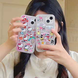 เคสโทรศัพท์มือถือ tpu นิ่ม ลายแมวกลิตเตอร์ สําหรับ iPhone 14 14promax 14pro 11 12 12PRO 12PROMAX 13 13pro 13promax