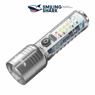 Smilingshark SD5213 ไฟฉาย Led สว่างมาก M77 ลูเมน พร้อมคลิป สีแดง และสีฟ้า ชาร์จ USB กันน้ํา สําหรับตั้งแคมป์ เดินป่า