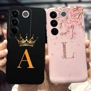 เคสโทรศัพท์มือถือ ซิลิโคนนิ่ม กันกระแทก ลายตัวอักษรมงกุฎ หรูหรา สําหรับ Vivo V27e 2023 V2237 V27e S16e V2239A