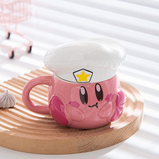 แก้วกาแฟเซรามิค ลายการ์ตูน Star Kirby น่ารัก เหมาะกับของขวัญ สไตล์ญี่ปุ่น สําหรับผู้หญิง